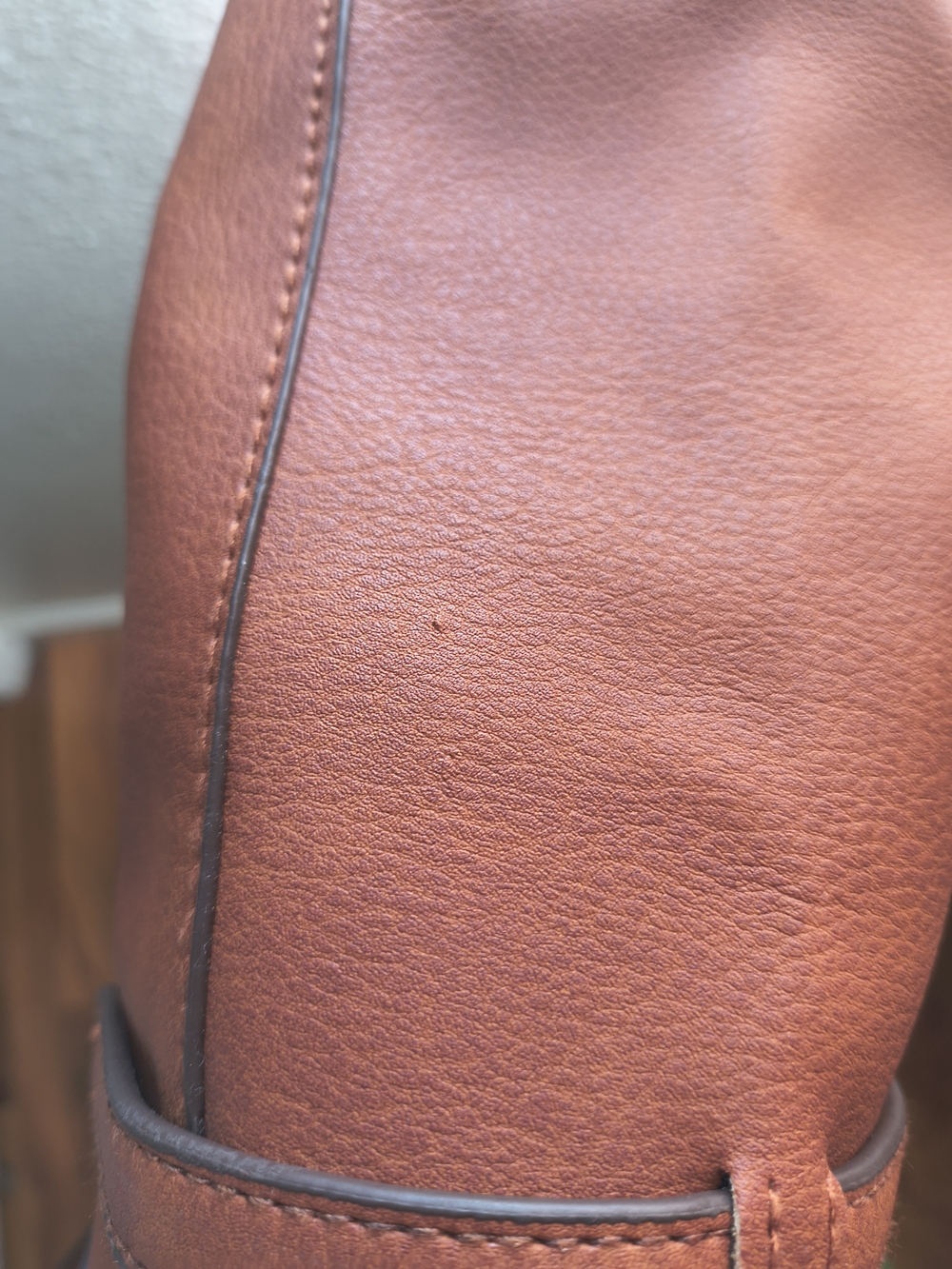 Check The Description,Classic Tan Leather Tote Bag - Structured Everyday Handbag - Picture 10 of 11